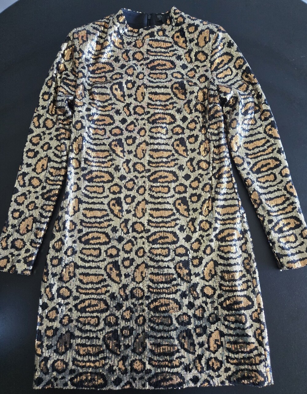 ​Topshop Sequin Leopard Print Dress Size 8 / Medium